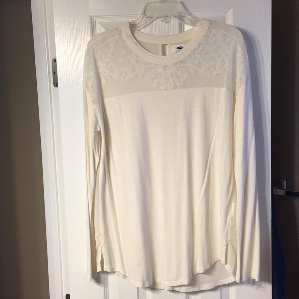 Old Navy Long Sleeved Lacy Cream Blouse